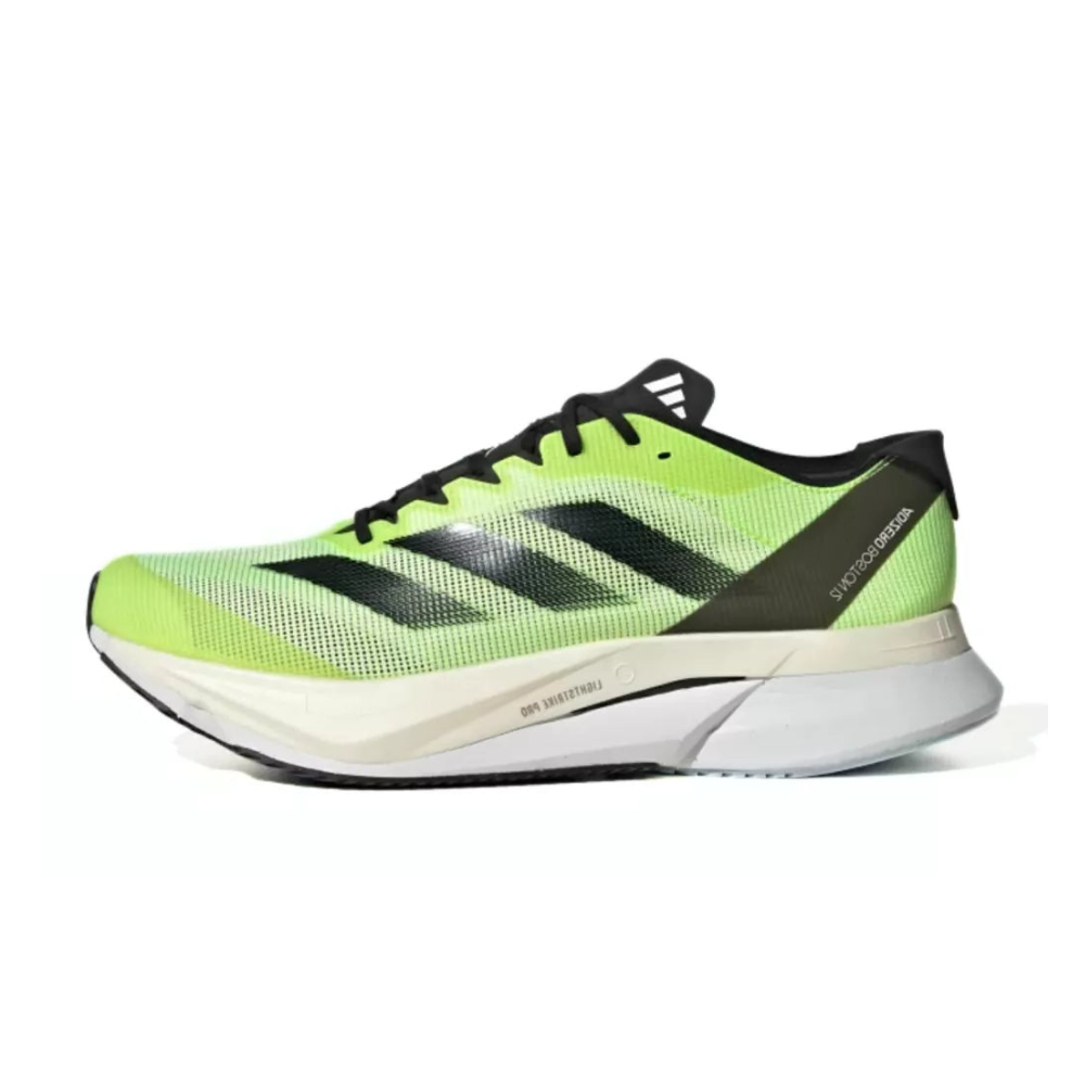 Adizero Boston 12 - White / Core Black / Lucid Lemon