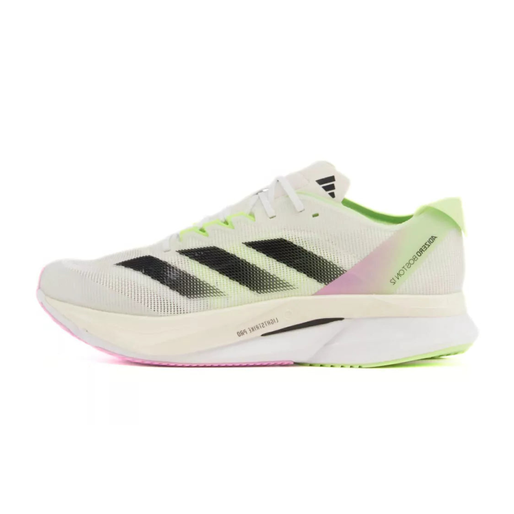 Adizero Boston 12 - White Cloud/With Black/Green Spark