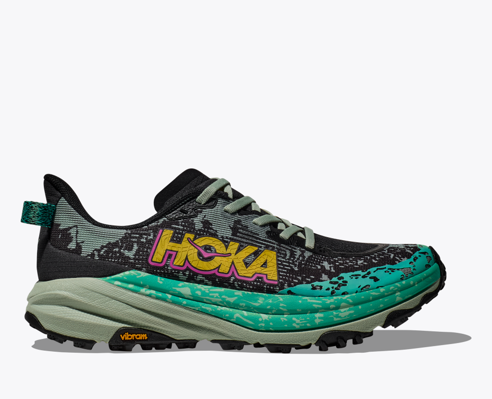 Hoka Speedgoat 6 Wide - Black / Aloe Vera