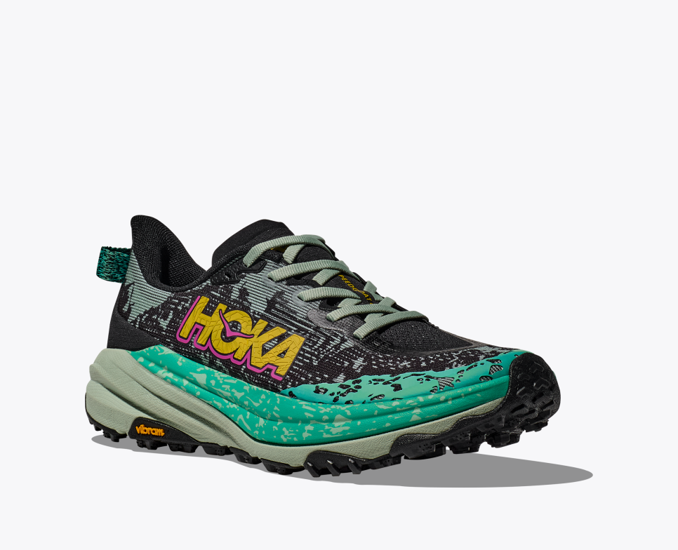 Hoka Speedgoat 6 Wide - Black / Aloe Vera