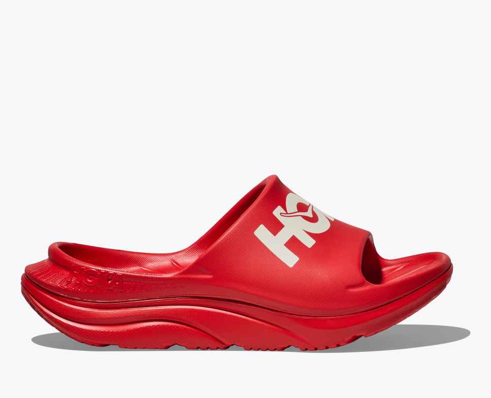 Hoka Ora Athletic Slide 3 - vermillion / white