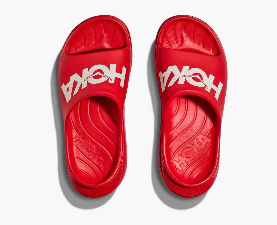 Hoka Ora Athletic Slide 3 - vermillion / white