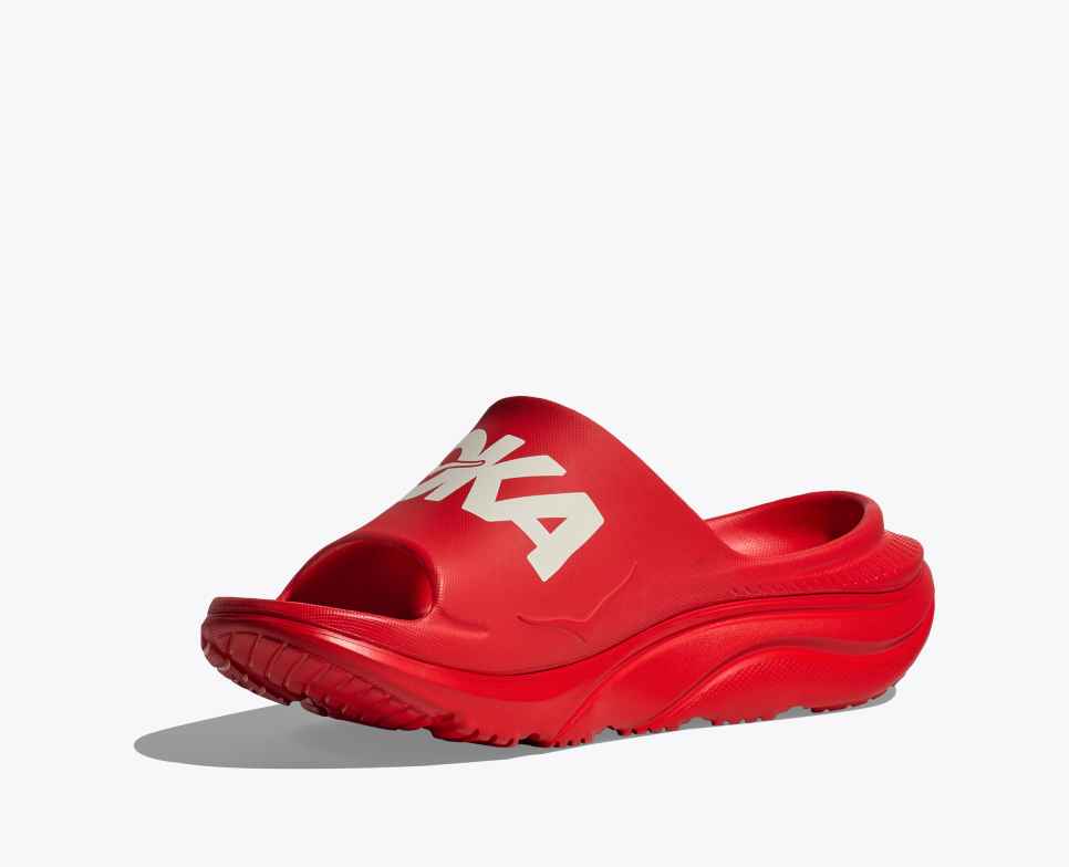 Hoka Ora Athletic Slide 3 - vermillion / white