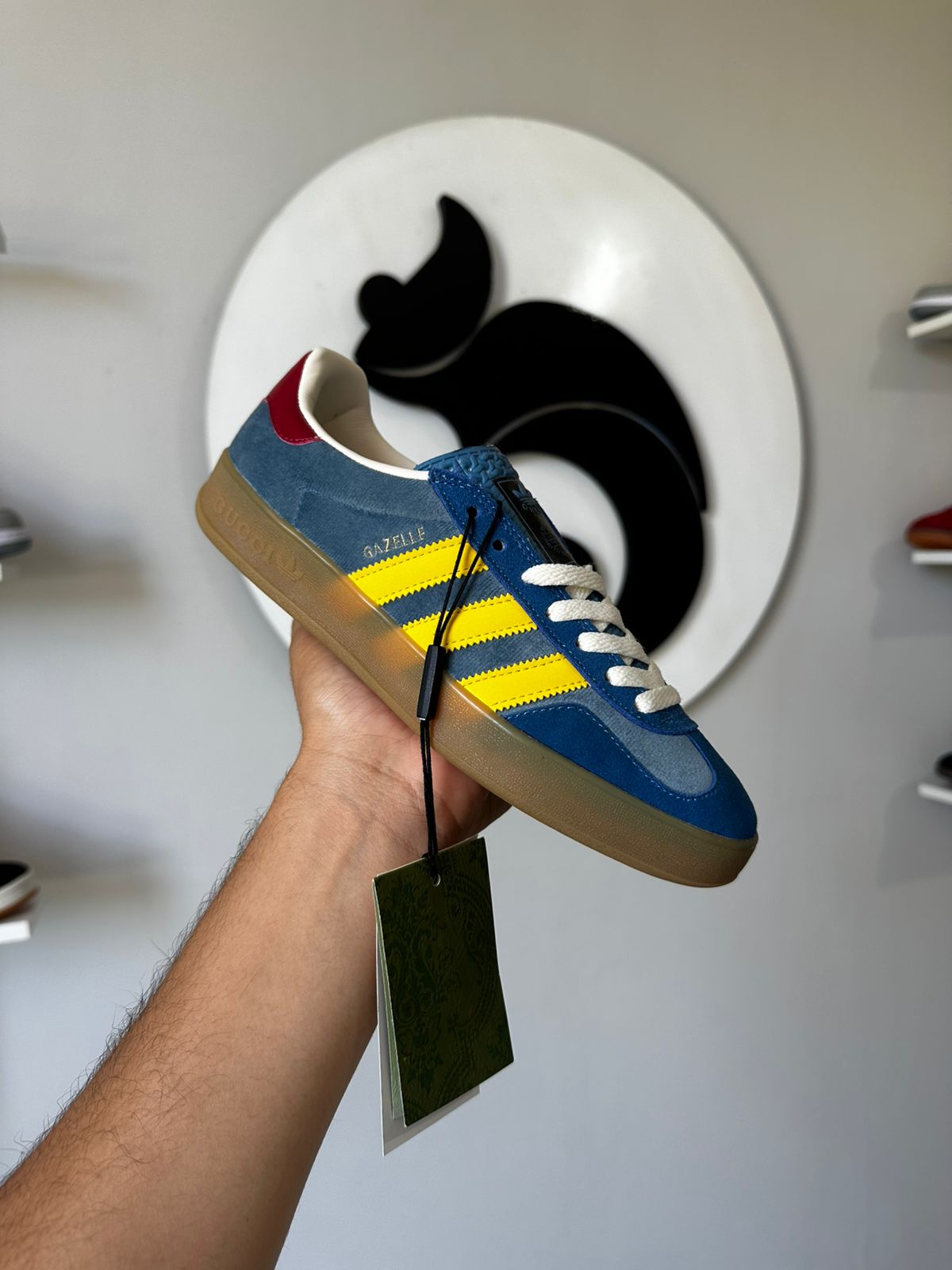 Gucci x Adidas Gazelle Light Blue and Red (PRONTA ENTREGA)