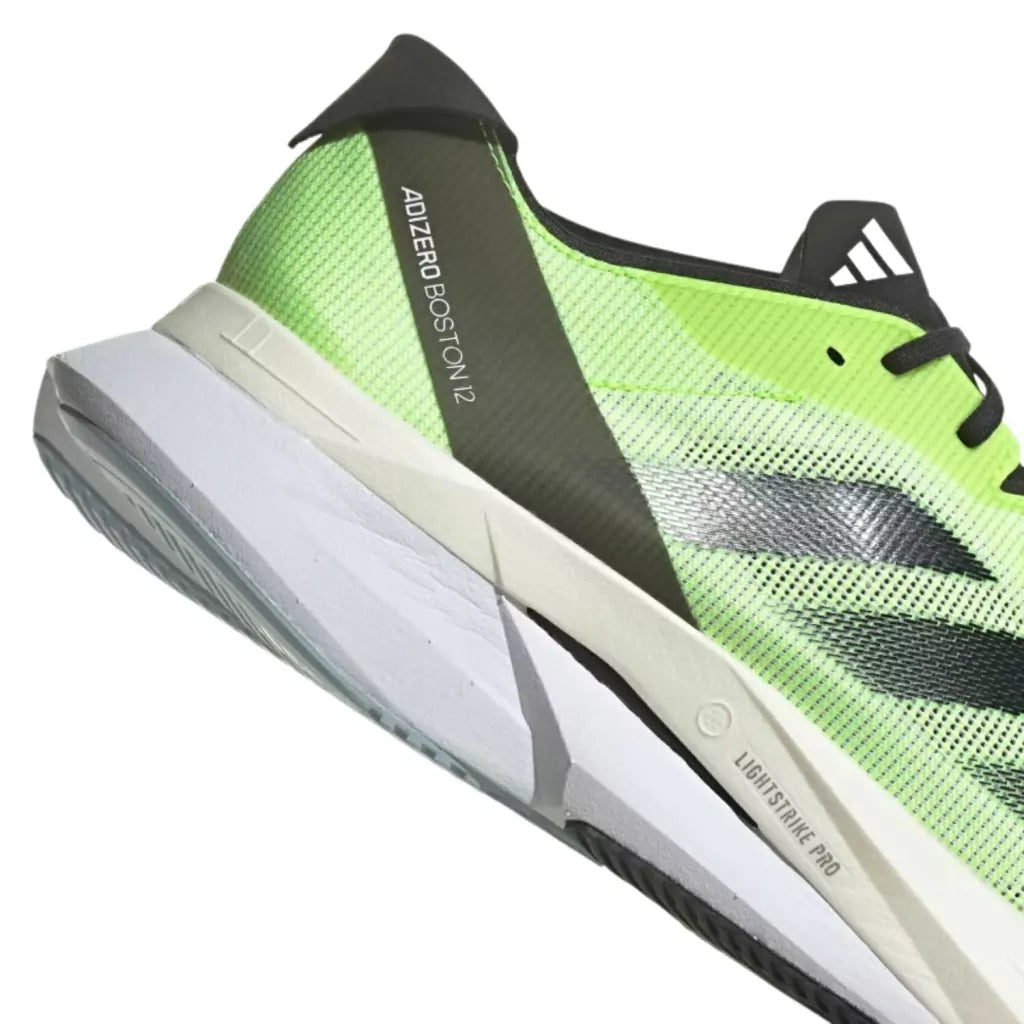 Adizero Boston 12 - White / Core Black / Lucid Lemon