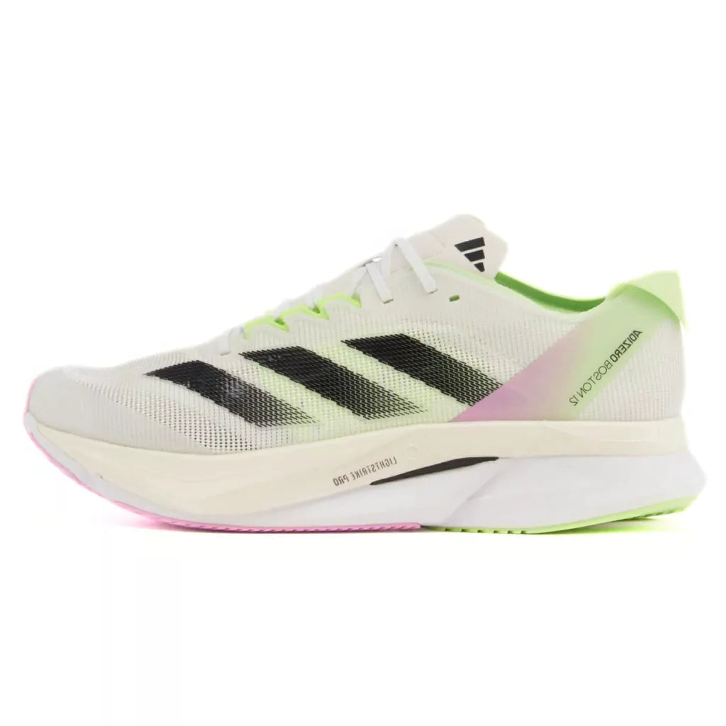 Adizero Boston 12 - White Cloud/With Black/Green Spark