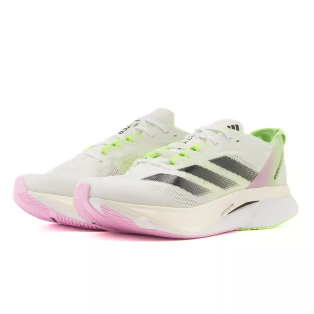 Adizero Boston 12 - White Cloud/With Black/Green Spark