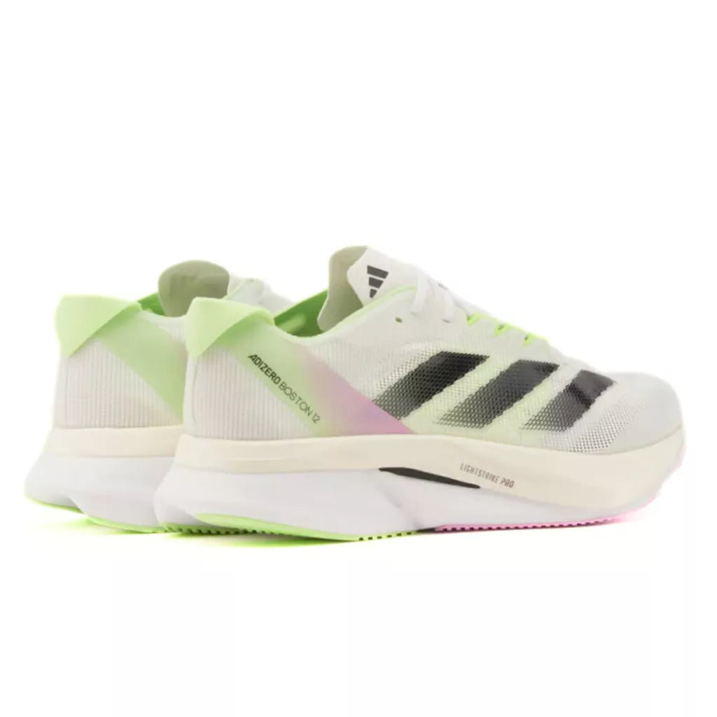 Adizero Boston 12 - White Cloud/With Black/Green Spark